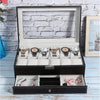 Organize Watches elegant style with this 12-Slot PU Leather Lockable Watch Storage Box - SunglassesMart
