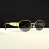 Retro Metal Finish Fashion Glasses – Stylish Oval Frame - SunglassesMart