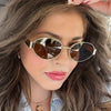 Retro Metal Finish Fashion Glasses – Stylish Oval Frame - SunglassesMart