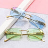 Rimless Rectangle Sunglasses - SunglassesMart
