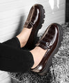 Premium Patent Vegan Buckle Slip-Ons for Men | British Casual Loafers Sneakers