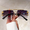 New Double Bridge Rimless UV400 Sunglasses - SunglassesMart