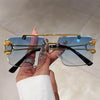 New Double Bridge Rimless UV400 Sunglasses - SunglassesMart