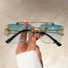 New Double Bridge Rimless UV400 Sunglasses - SunglassesMart