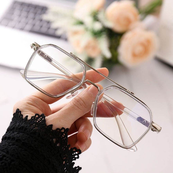 New Double Bridge Square Blue Light Blocking Glasses Women Men - SunglassesMart