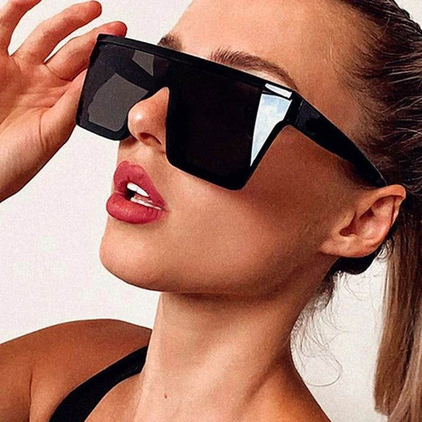 New Rivet Flat Top Oversized Sunglasses - SunglassesMart