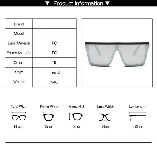 New Rivet Flat Top Oversized Sunglasses - SunglassesMart
