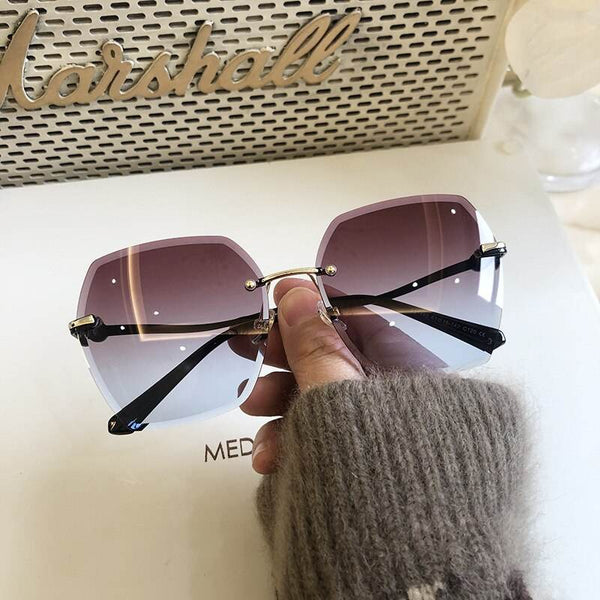 New Sunglasses Women Oversized Eyewear Rimless Sun Glasses- Sunglass Lover - SunglassesMart