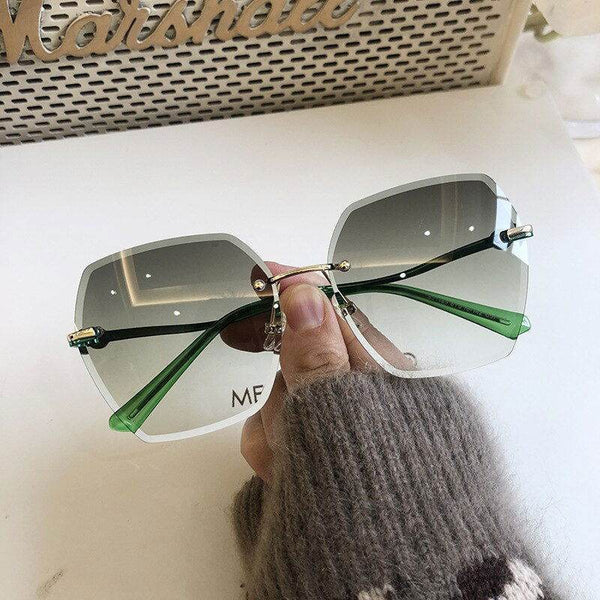 New Sunglasses Women Oversized Eyewear Rimless Sun Glasses- Sunglass Lover - SunglassesMart