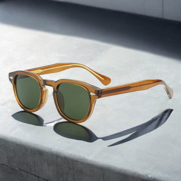Punk Tea Green Retro Round Men Sunglasses - SunglassesMart