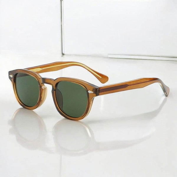 Punk Tea Green Retro Round Men Sunglasses - SunglassesMart