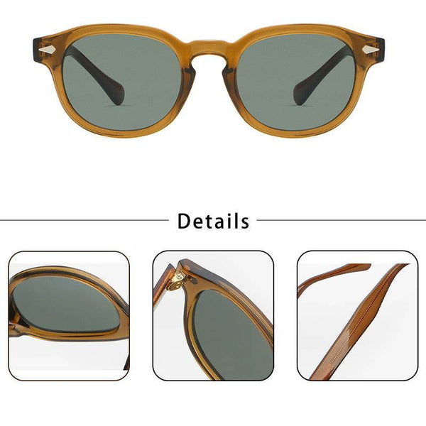 Punk Tea Green Retro Round Men Sunglasses - SunglassesMart