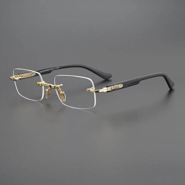 Rectangular Rimless Frames Men Anti Blue Light eyeglasses - SunglassesMart