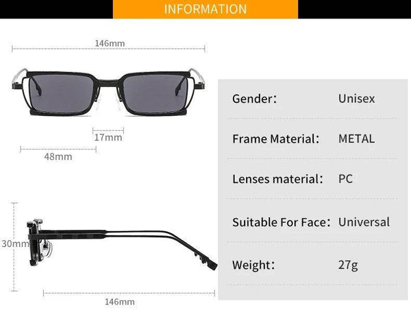 Retro Fashion Small Rectangle Sunglasses for Men and Women - SunglassesMart