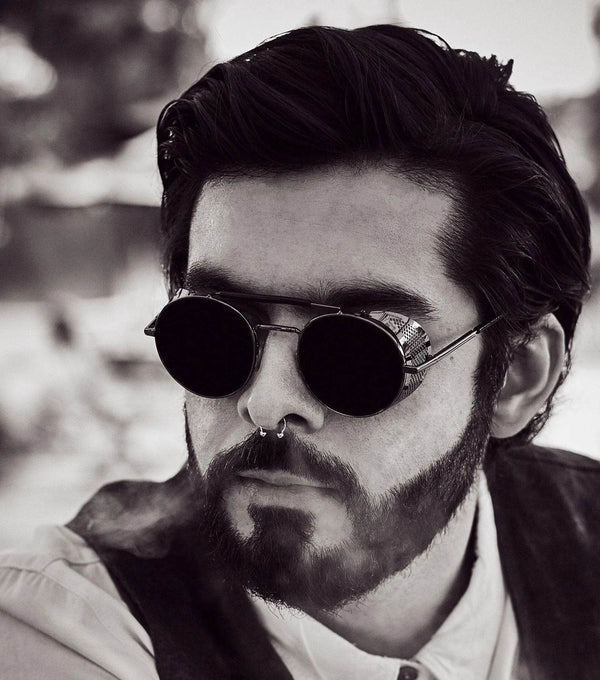 Retro Vintage Metal Round Punk Sunglasses - SunglassesMart