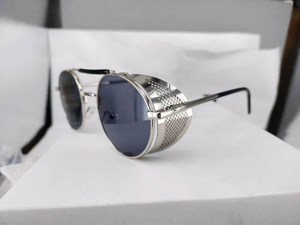 Retro Vintage Metal Round Punk Sunglasses - SunglassesMart