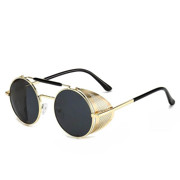 Retro Vintage Metal Round Punk Sunglasses - SunglassesMart