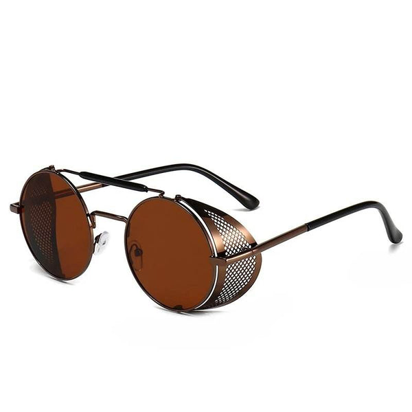 Retro Vintage Metal Round Punk Sunglasses - SunglassesMart