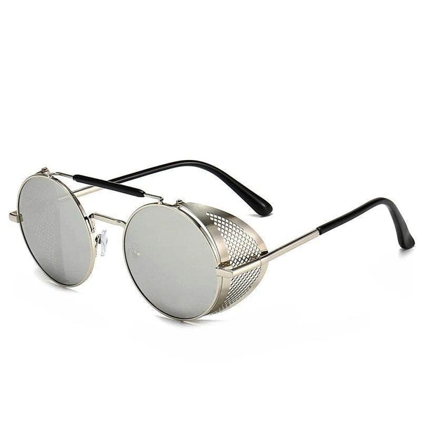 Retro Vintage Metal Round Punk Sunglasses - SunglassesMart