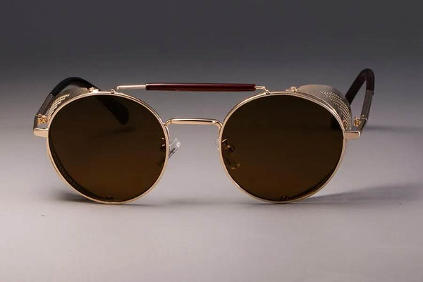 Retro Vintage Metal Round Punk Sunglasses - SunglassesMart
