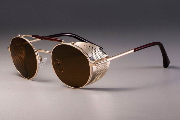 Retro Vintage Metal Round Punk Sunglasses - SunglassesMart