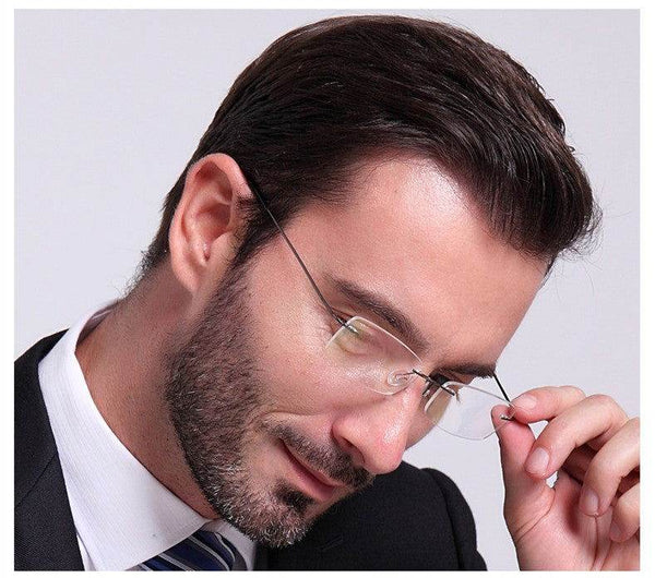 Rimless Titanium Glasses Frames Men Flexible Optical Frame - SunglassesMart