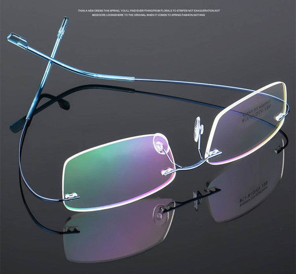 Rimless Titanium Glasses Frames Men Flexible Optical Frame - SunglassesMart