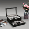 Organize Watches elegant style with this 12-Slot PU Leather Lockable Watch Storage Box - SunglassesMart