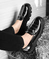 Premium Patent Vegan Buckle Slip-Ons for Men | British Casual Loafers Sneakers