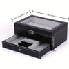 Organize Watches elegant style with this 12-Slot PU Leather Lockable Watch Storage Box - SunglassesMart