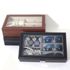 PU Leather 6-Position Watch Box with 3-Slot Sunglasses Display Storage Box - SunglassesMart