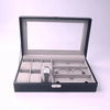 PU Leather 6-Position Watch Box with 3-Slot Sunglasses Display Storage Box - SunglassesMart