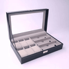 PU Leather 6-Position Watch Box with 3-Slot Sunglasses Display Storage Box - SunglassesMart