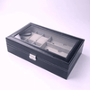 PU Leather 6-Position Watch Box with 3-Slot Sunglasses Display Storage Box - SunglassesMart