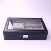 PU Leather 6-Position Watch Box with 3-Slot Sunglasses Display Storage Box - SunglassesMart