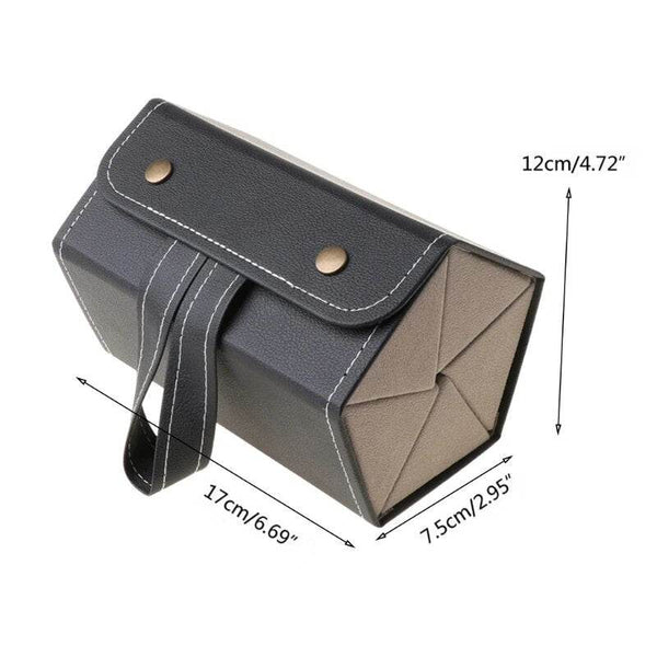5 Slots Foldable PU Leather Sunglasses Eyeglasses Travel Organizer - SunglassesMart