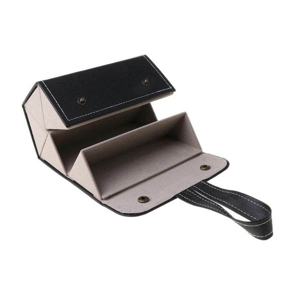5 Slots Foldable PU Leather Sunglasses Eyeglasses Travel Organizer - SunglassesMart