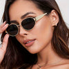 Retro Metal Finish Fashion Glasses – Stylish Oval Frame - SunglassesMart