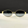 Retro Metal Finish Fashion Glasses – Stylish Oval Frame - SunglassesMart
