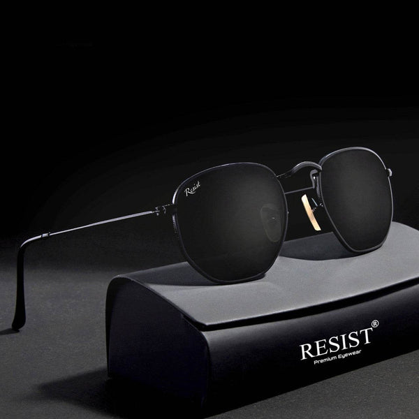 Francis Black Hexagonal Sunglasses - SunglassesMart