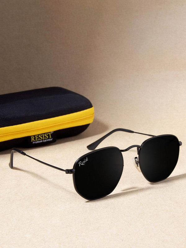 Francis Black Hexagonal Sunglasses - SunglassesMart