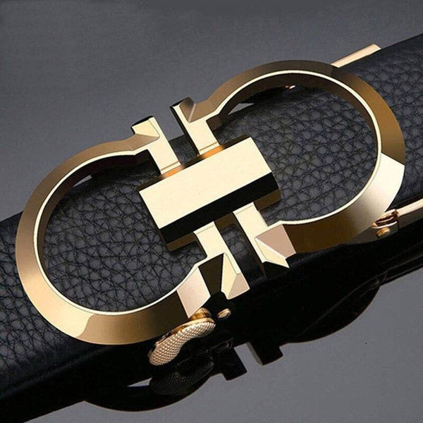 Alloy Buckle Leather Belt For Men - SunglassesMart