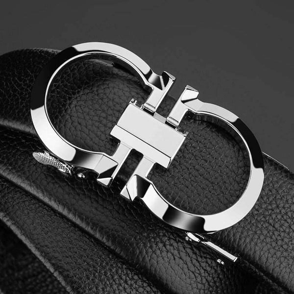 Alloy Buckle Leather Belt For Men - SunglassesMart