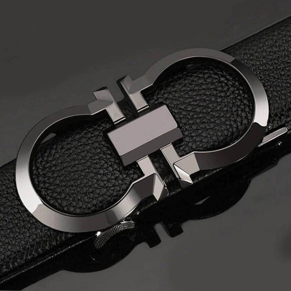 Alloy Buckle Leather Belt For Men - SunglassesMart