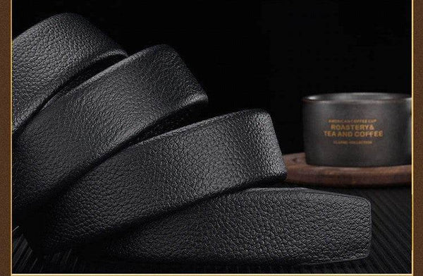 Alloy Buckle Leather Belt For Men - SunglassesMart