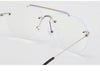 Rimless Pilot Blue Block Computer Glasses - SunglassesMart