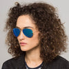 Pilot Blue Reflector Mirrored Sunglasses - SunglassesMart