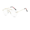 Rimless Pilot Blue Block Computer Glasses - SunglassesMart
