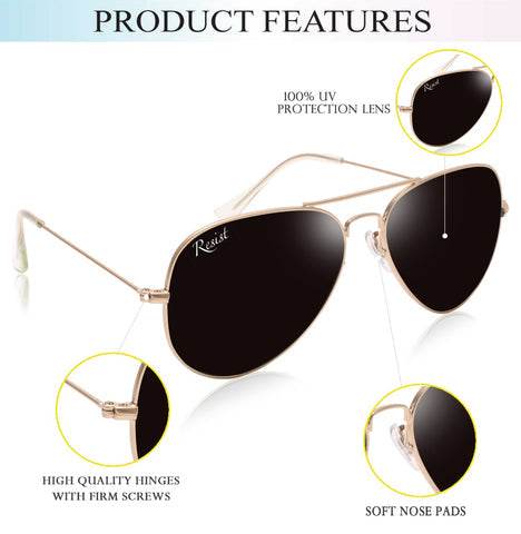 Benjamin Gold Pilot Sunglass - SunglassesMart