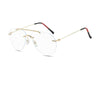 Rimless Pilot Blue Block Computer Glasses - SunglassesMart
